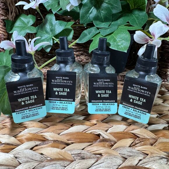 4 BBW Wallflower Refills Fragrance WHITE TEA SAGE Bundle - Picture 1 of 1